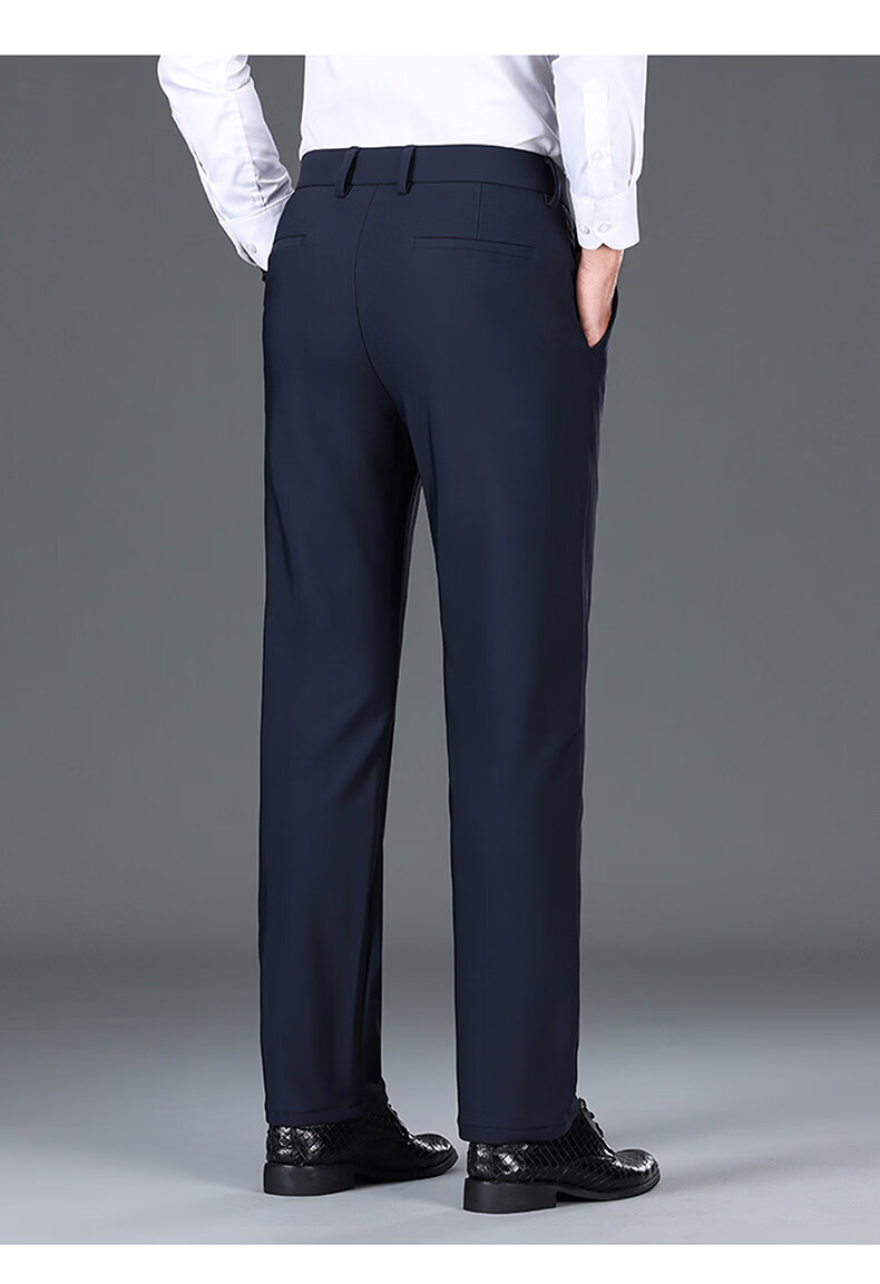 Romon Three-Proof Fabric Ice Silk Men's Casual Pants Summer Thin Straight Loose Trousers Dark Gray Thin 34 18