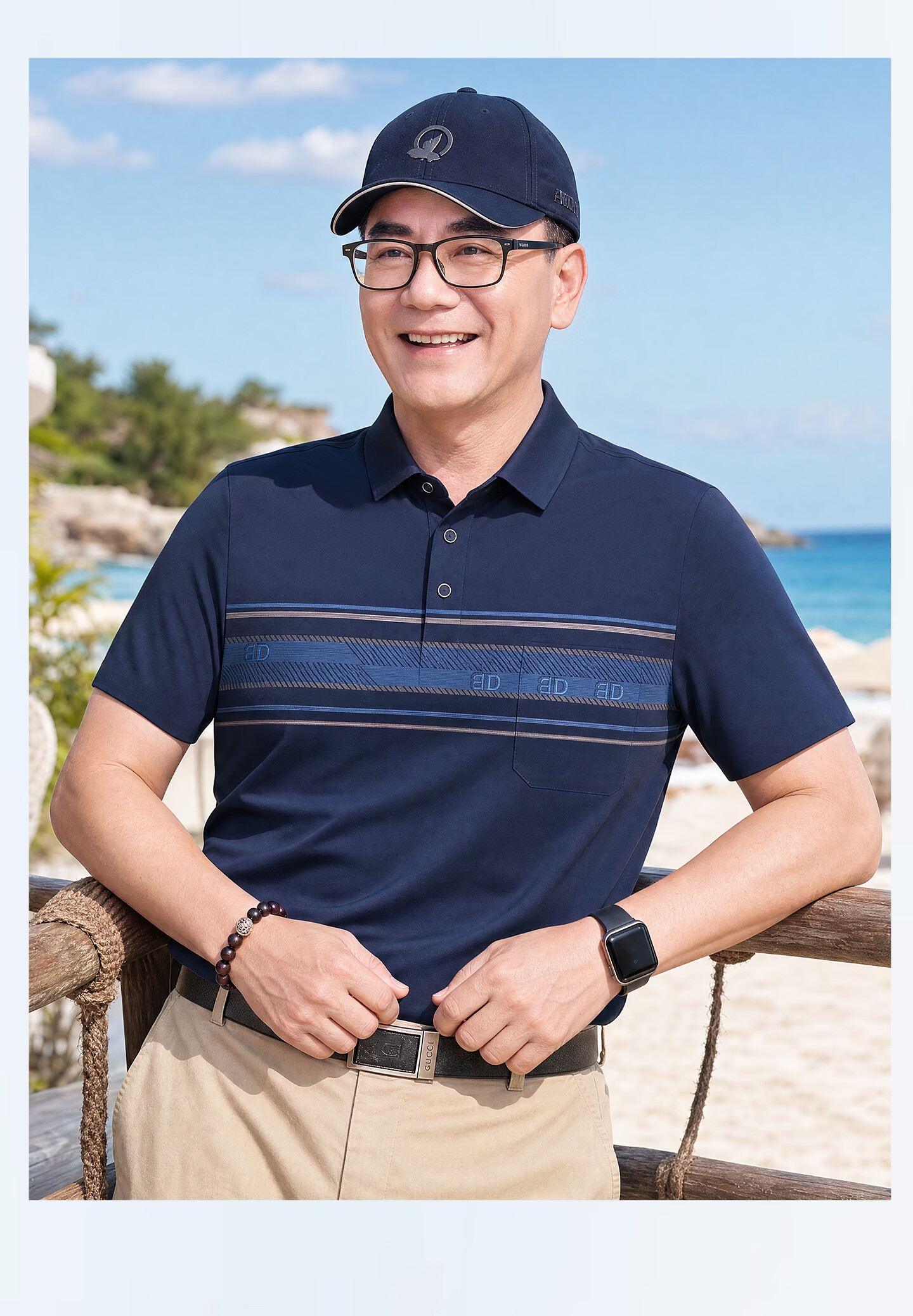 LAOYECHE Men's Summer Short Sleeve Polo Shirt Casual T-Shirt Middle-aged and Elderly Father's Day Gift 22