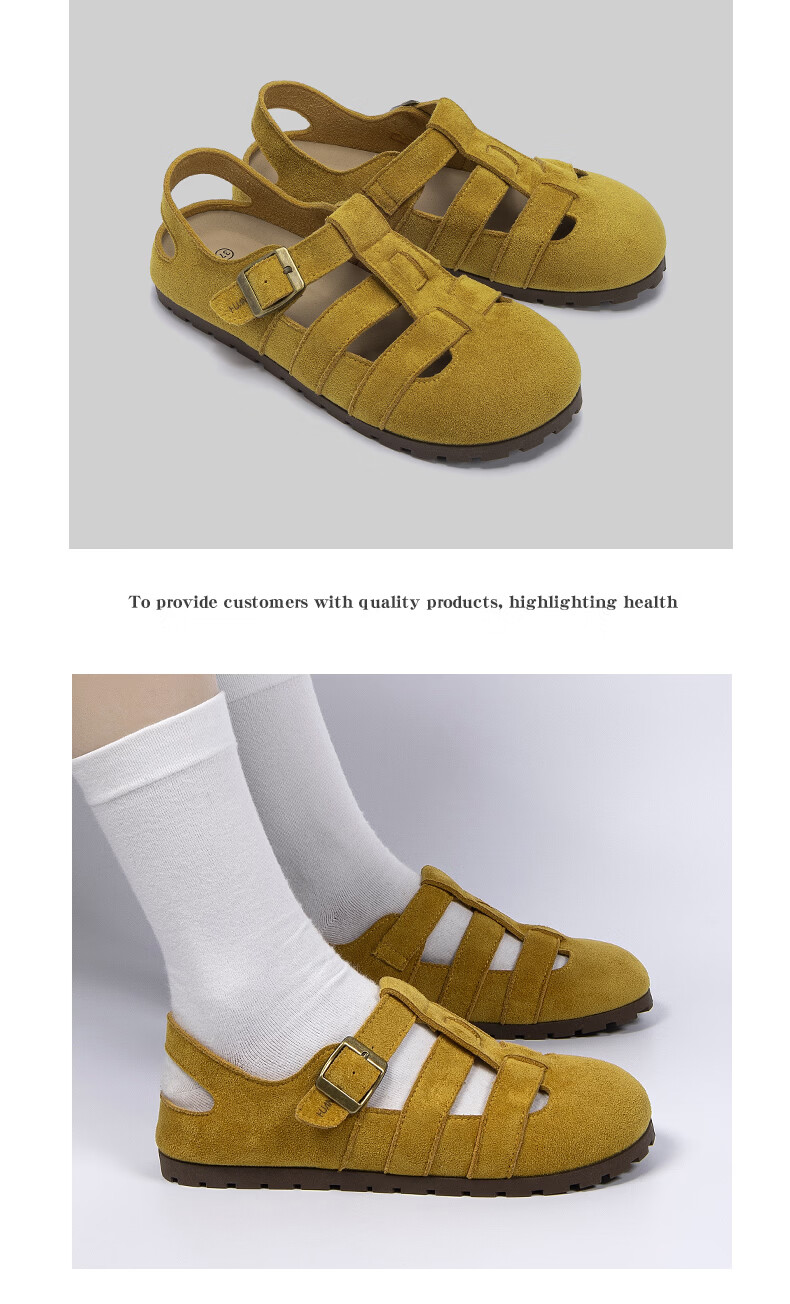 Global Birken Rome Women's Sandals 2026 Summer New Retro Versatile Closed-Toe Hollow Breathable Beach Sandals 11