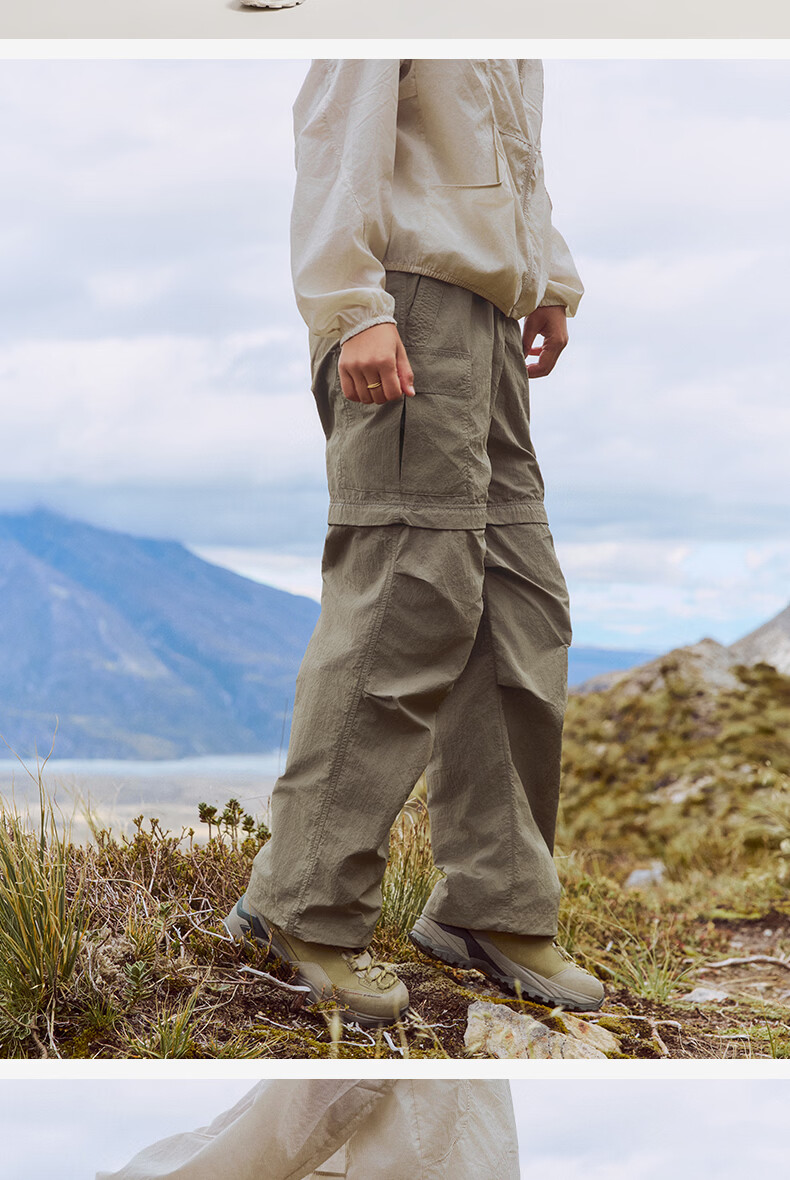 BEIN SPACE Summer New Women's Hiking Durable Water-Repellent Detachable Outdoor Long Pants Mountaineering Pants A080 Moon Shadow Gray L 27
