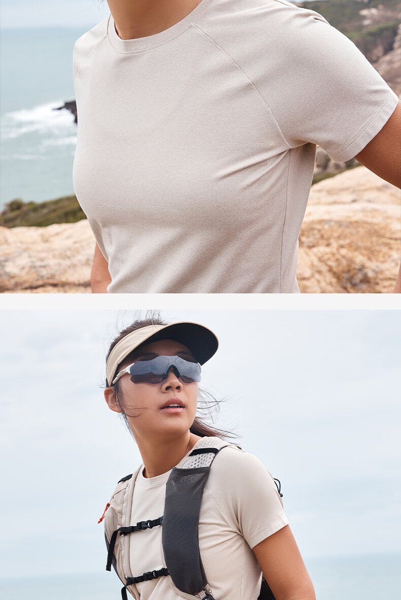 BEIN SPACE Summer Outdoor Lightweight Sports Hiking Moisture-Wicking Quick-Dry Soft Women's Short Sleeve T-Shirt J017 Mist White L 11