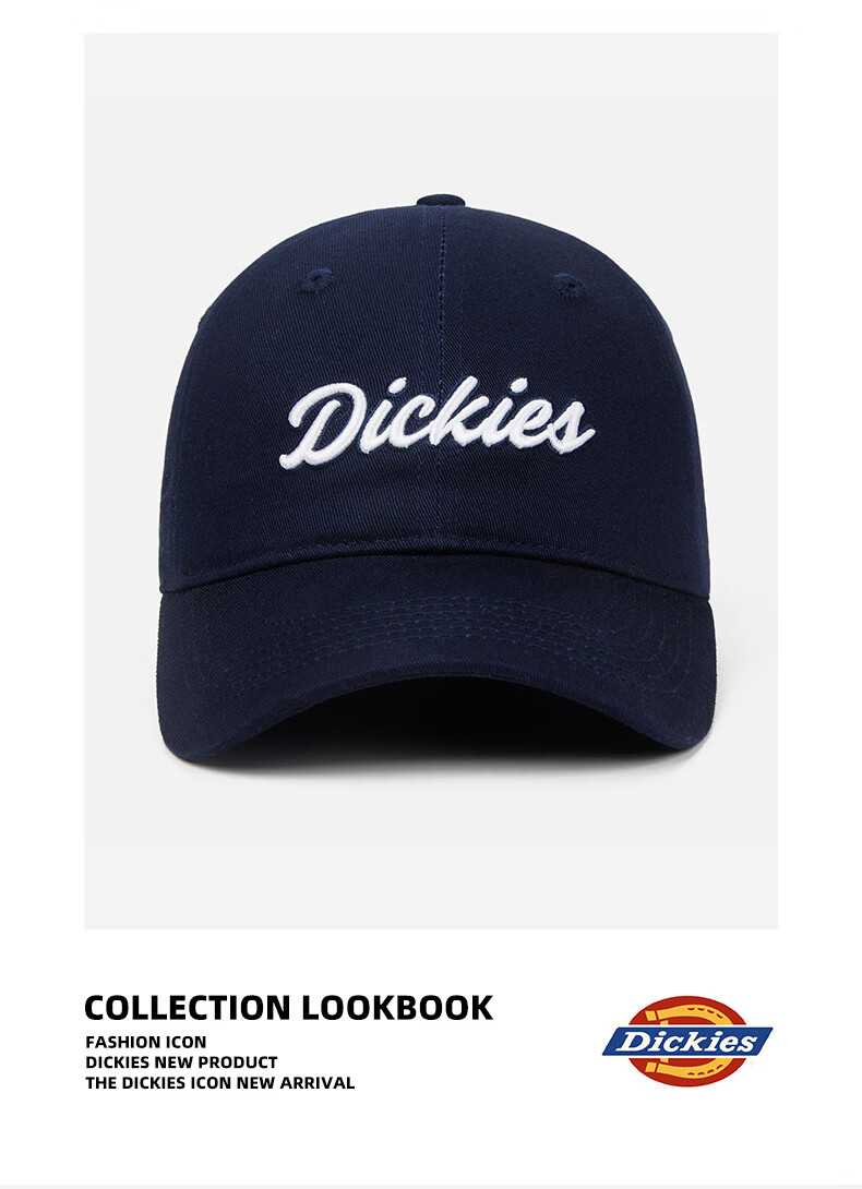 Dickies New Retro Baseball Cap Unisex Soft Top Pure Cotton Duckbill Hat Navy Blue 26