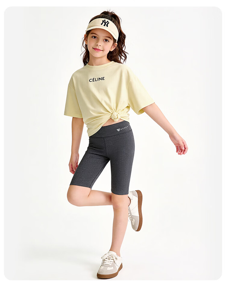 Bingxue Cotton Children's Shark Shorts Girls Summer Five-Point Safety Pants Cotton High-Waist Yoga Shorts Sports Leggings 21