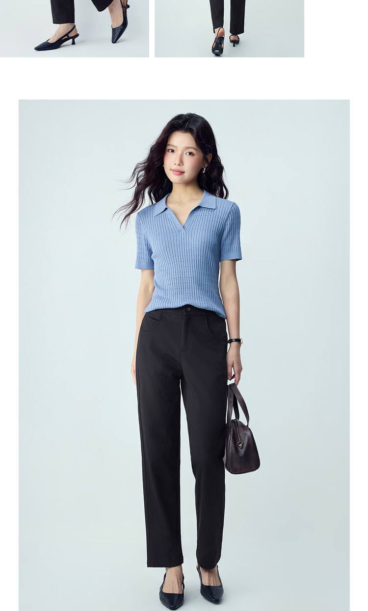 Giordano Women's Pants 2026 Summer Black Technology Cooling Casual Pants Semi-Elastic Waist Knit Sweatpants 13416240 19