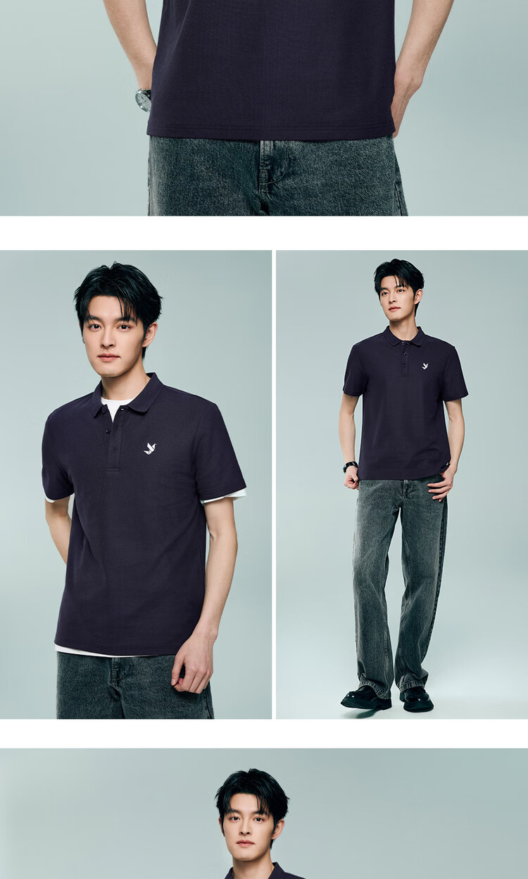 Giordano 2026 Summer New Black Technology Cooling Sun Protection Pigeon Embroidery Short Sleeve Polo Shirt Men 13016217 14