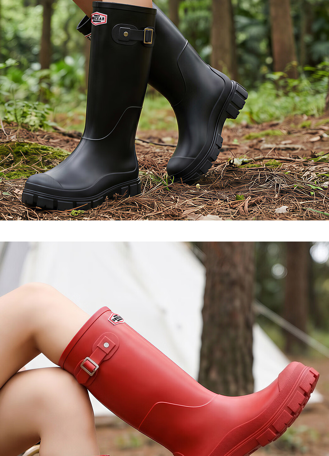 KINGLOVOUN Women's Fashion Long Rain Boots Adult Waterproof Non-Slip High Tube Rainforest Hiking Shoes 6006 Yellow Size 39 15