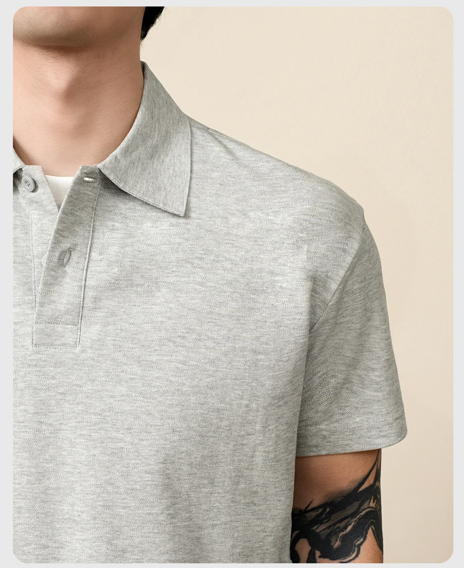 ROMON Pearl Cotton Two-Piece Short Sleeve Polo Shirt Men's Summer Casual Cool T-Shirt Navy Blue M 9