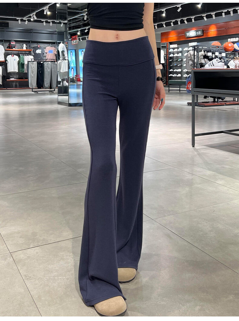 Langsha Women's Thin Flared Pants Summer 2026 New American Style High Waist Slim Yoga Flared Sweatpants Draped Casual Sports Pants 24
