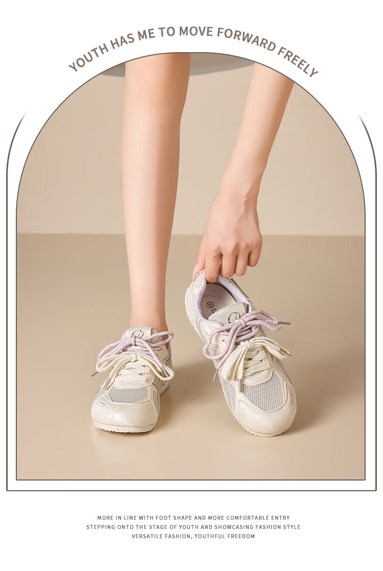 La Chapelle Summer New Breathable Mesh Flat Shoes for Women Sweat-Absorbing Non-Stuffy Non-Slip Sports Shoes Champagne Color Size 36 16
