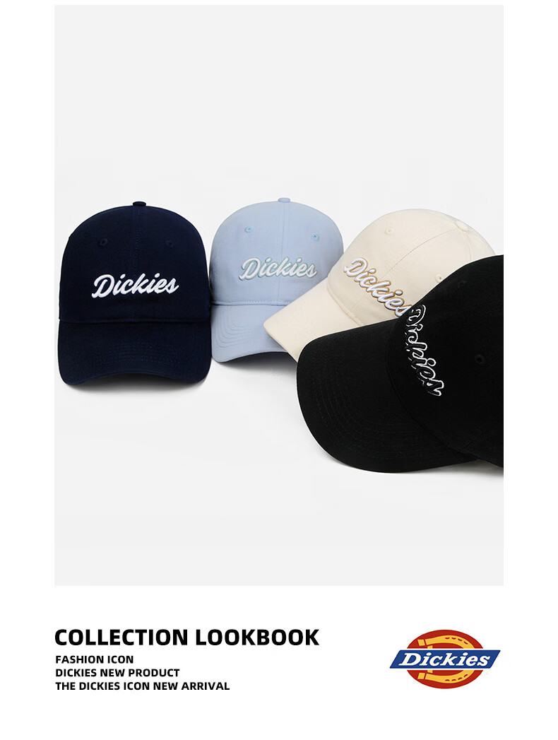 Dickies New Retro Baseball Cap Unisex Soft Top Pure Cotton Duckbill Hat Navy Blue 35