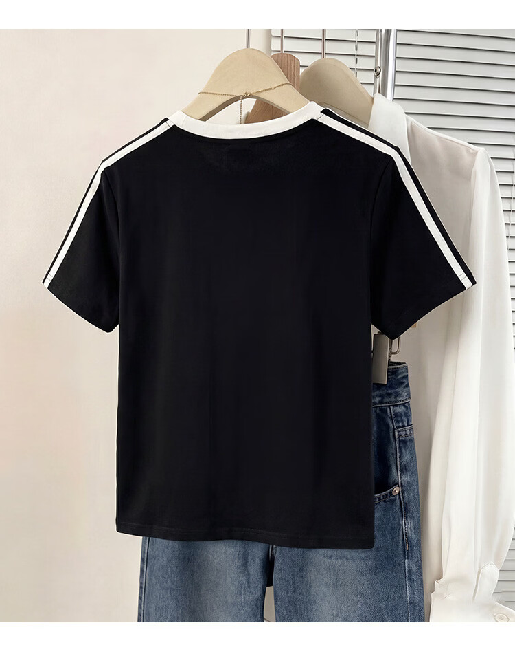TonLion 2026 Summer New Couple Short Sleeve T-Shirt Unisex Shoulder Top Summer Trendy Short Sports Style 9