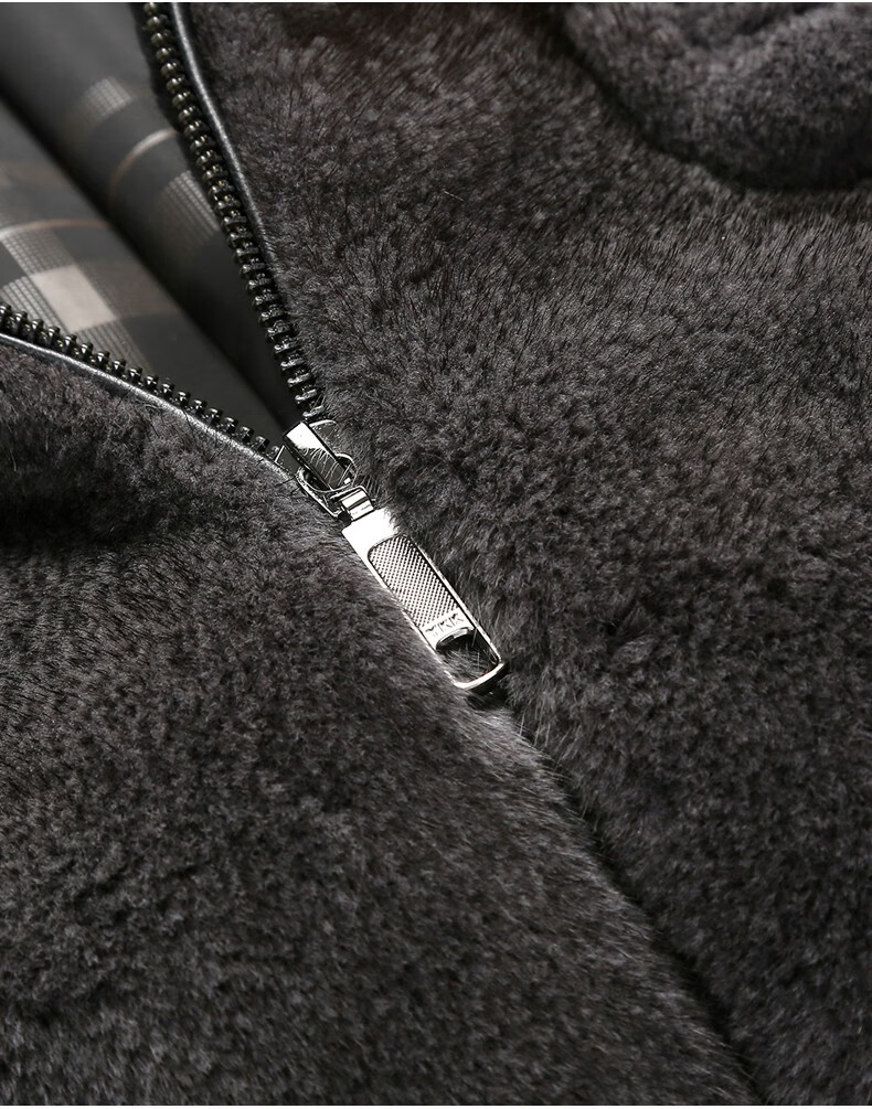 卡尼提铁灰进口水貂男士皮草皮毛一体皮夹克商务休闲冬装保暖外套精品