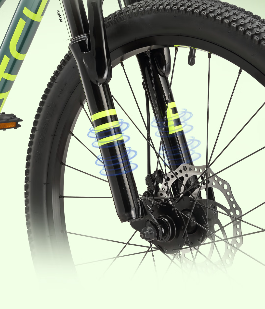 Baiqi Y2 Mountain Bike Youth School Commuter Bicycle 24 Inch 8-Speed Tundra Green 6
