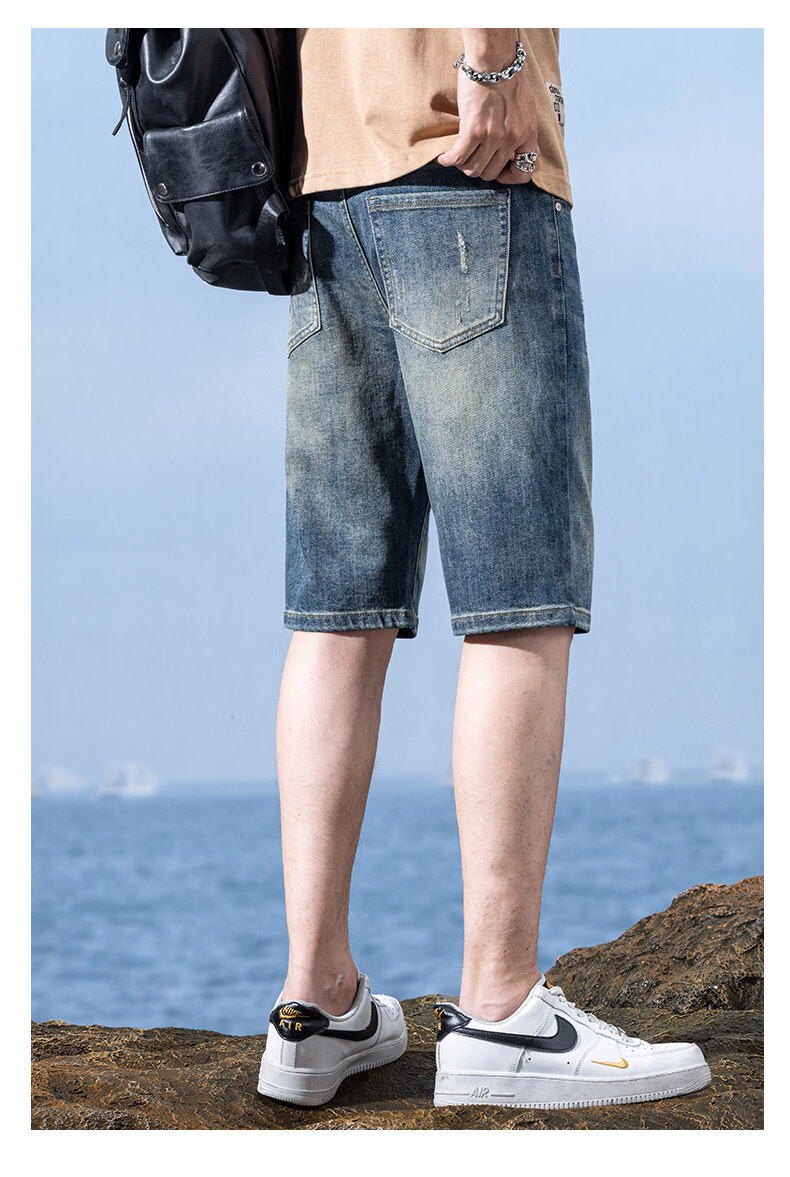 Pierre Cardin Men's Summer Lightweight Loose Denim Shorts Nostalgic Blue Size 30 18