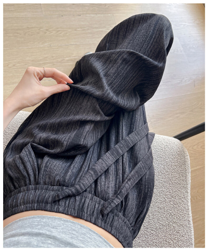 AEMAPE Ice Silk Narrow Wide-Leg Pants for Women Summer 2026 New High-Waist Straight Casual Lazy Floor-Length Trousers 25