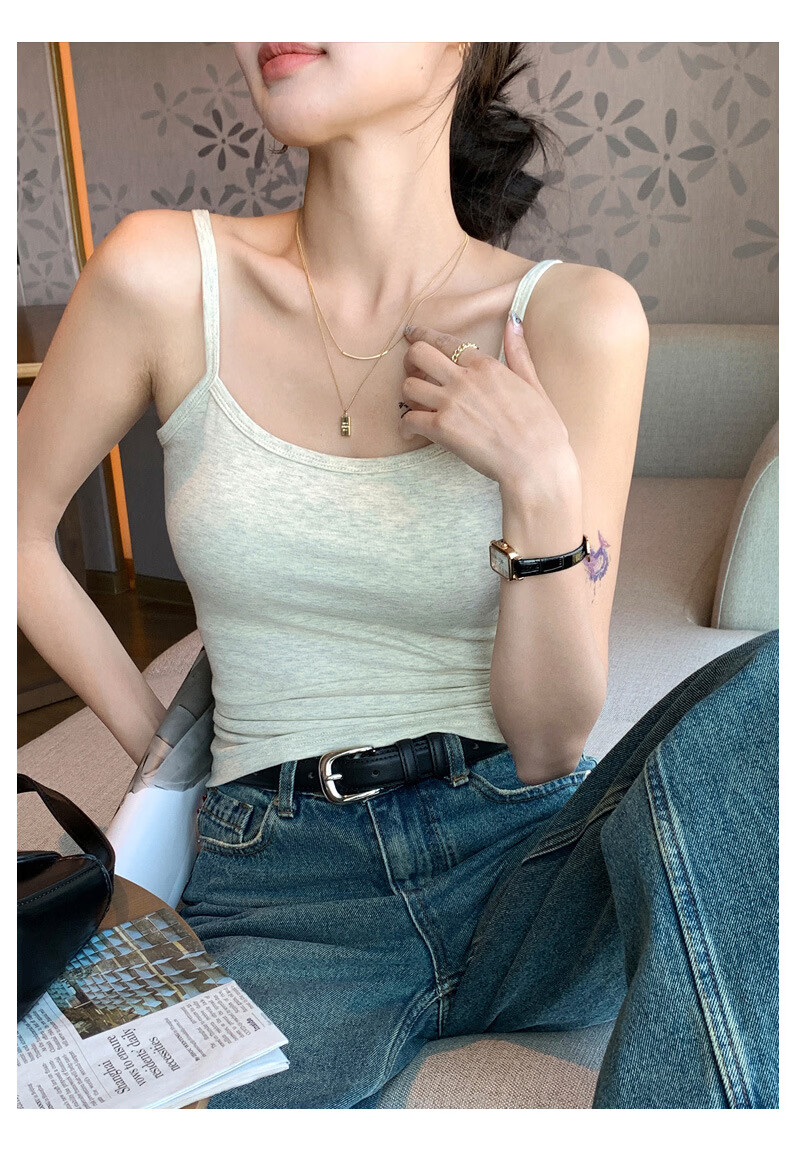 Langsha Snowflake Camisole Vest Women Summer Sexy Inner Wear 2026 New Slim Fit Simple Versatile Basic Top 15