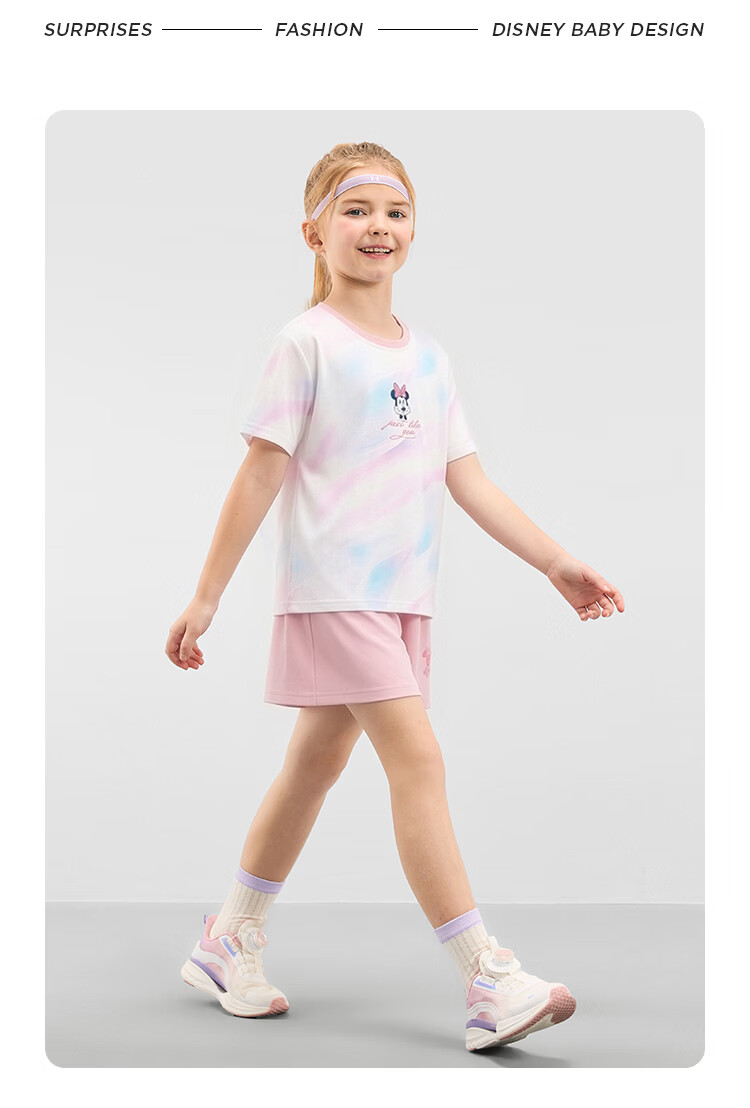 Disney Kids Boys and Girls Sports Set Children's Short Sleeve Two-Piece Summer Casual Outfit Dreamy Blue-Purple Tie-Dye Size 140 38