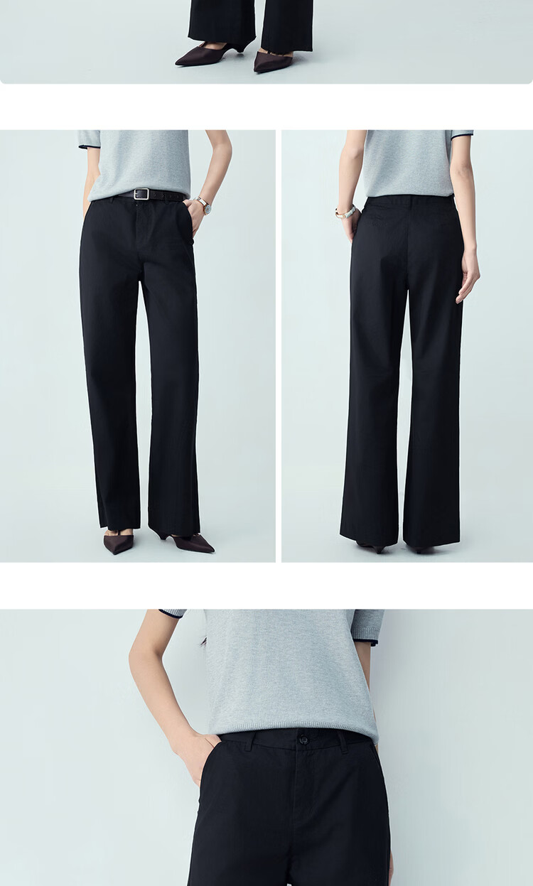 Giordano Women's Pants 2026 Summer New Bone-Breaking Casual Mid-Waist Stretch Cotton Flared Trousers 13416312 12