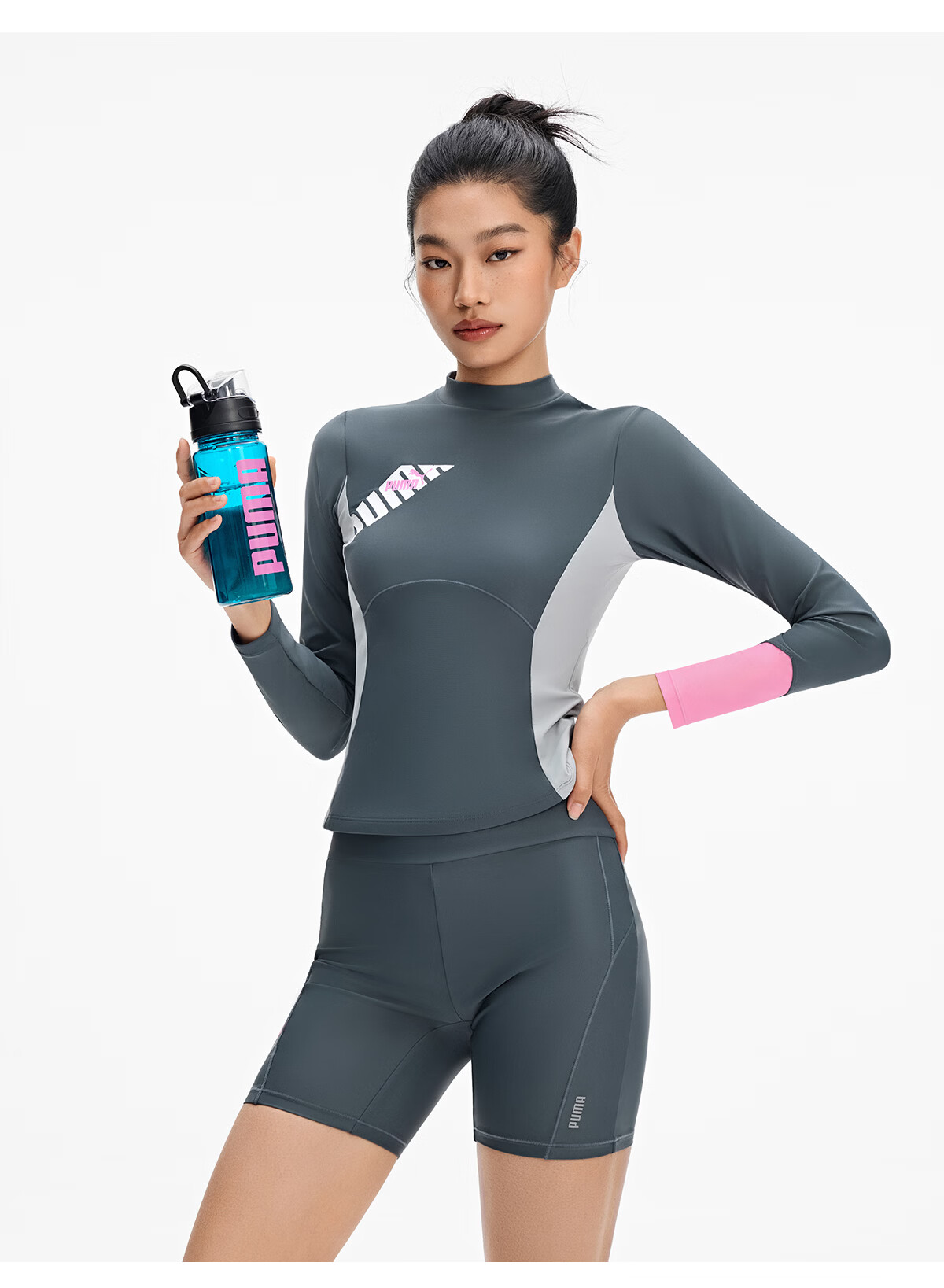 PUMA Women's Outdoor Surfing Casual Swimsuit High Elastic Slimming Body-Shaping 5A Antibacterial UV Protection Breathable Quick-Dry Swimwear 26