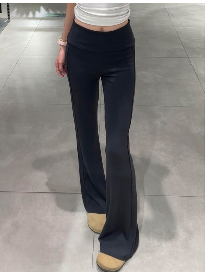 Langsha Women's Thin Flared Pants Summer 2026 New American Style High Waist Slim Yoga Flared Sweatpants Draped Casual Sports Pants 17