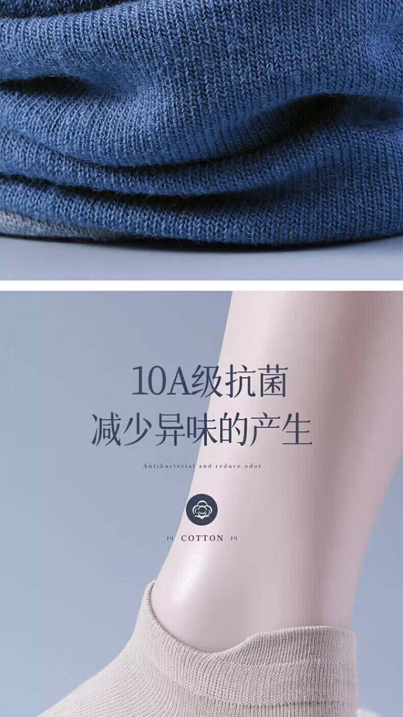 Cotton Thirteen Men's Short Socks 100% Pure Cotton Summer Thin Breathable Solid Color Low-Cut Antibacterial Odor-Resistant No-Show Socks 6 Pairs 21