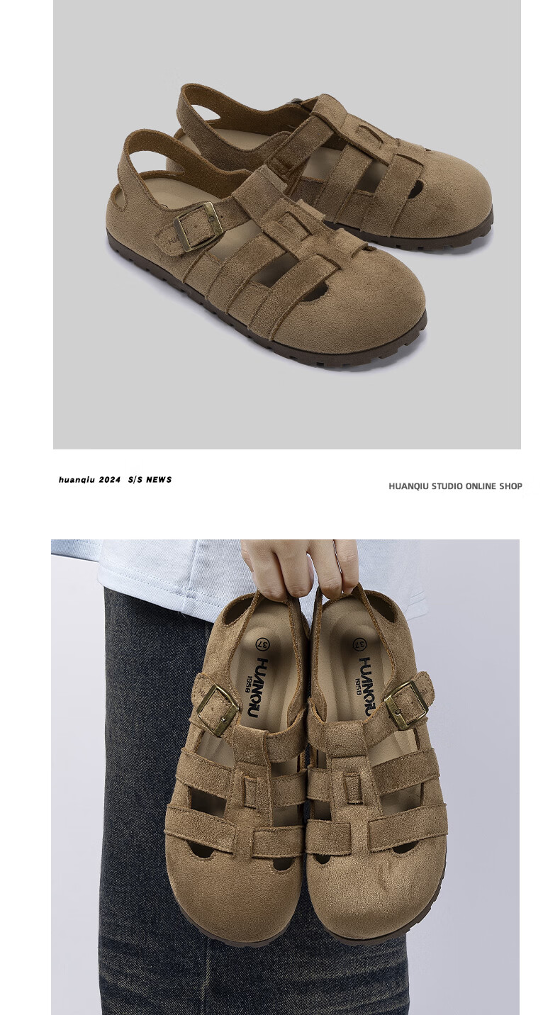 Global Birken Rome Women's Sandals 2026 Summer New Retro Versatile Closed-Toe Hollow Breathable Beach Sandals 8