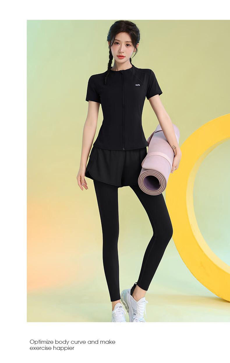 Baisirong Summer Yoga Set for Women Plus Size Loose Breathable Casual Running Sportswear Slim Fit Fitness Yoga Outfit 19