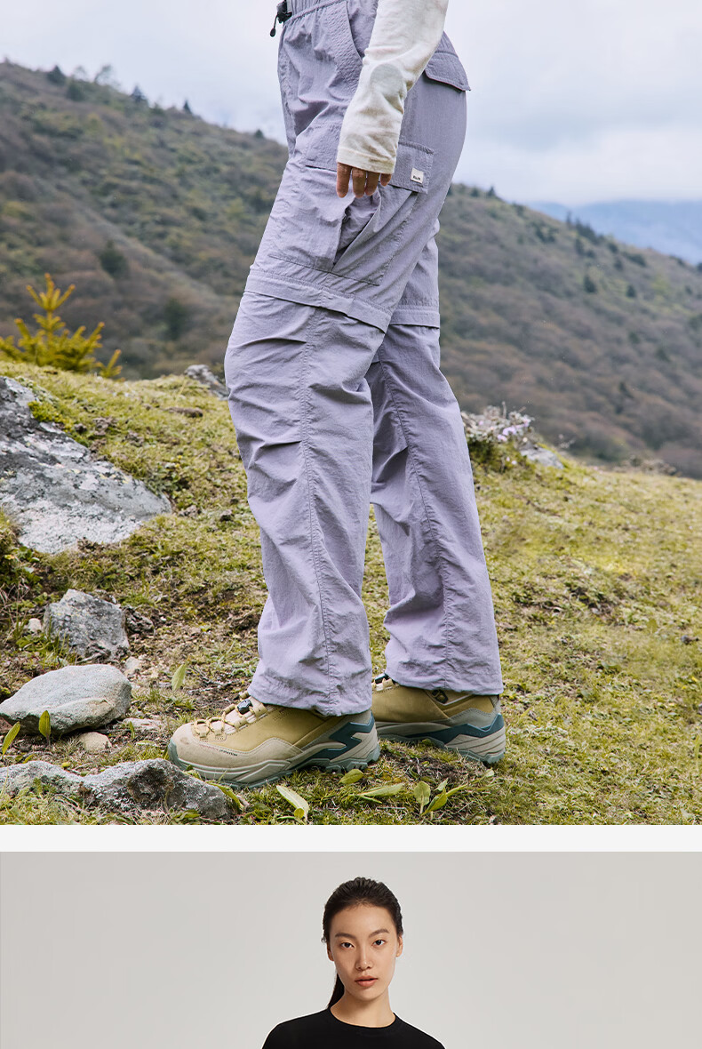 BEIN SPACE Summer New Women's Hiking Durable Water-Repellent Detachable Outdoor Long Pants Mountaineering Pants A080 Moon Shadow Gray L 21