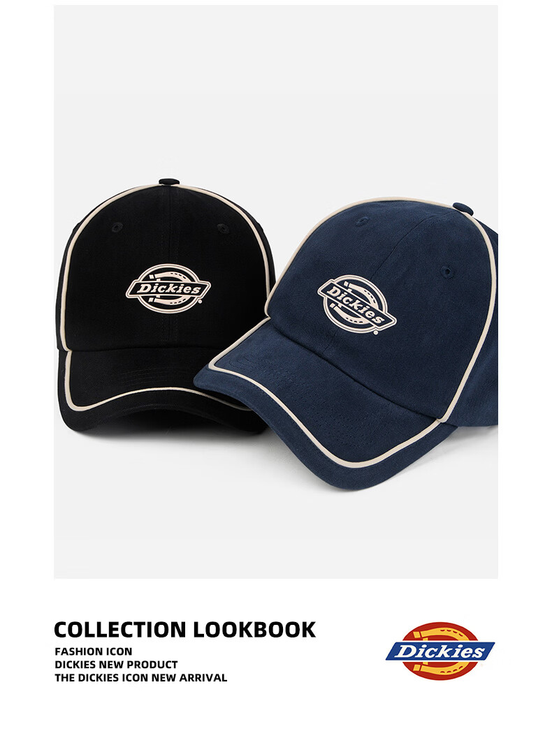 Dickies New Unisex Baseball Cap Large Head Size Slimming Letter Line Versatile Sun Protection Outdoor Blue Duckbill Hat 13