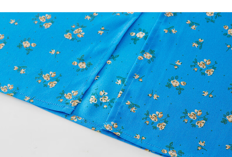 Sllsky Bright Klein Blue Floral A-Line Skirt for Women 2026 Summer Beach Vacation Style 24