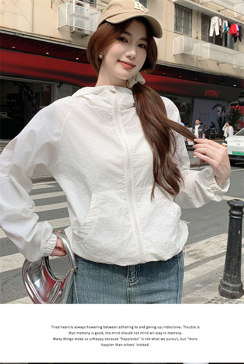 Langsha Women's Hooded Woven Sun Protection Jacket Summer Lightweight Outdoor Sports UV Protection Quick-Dry Loose Coat 19