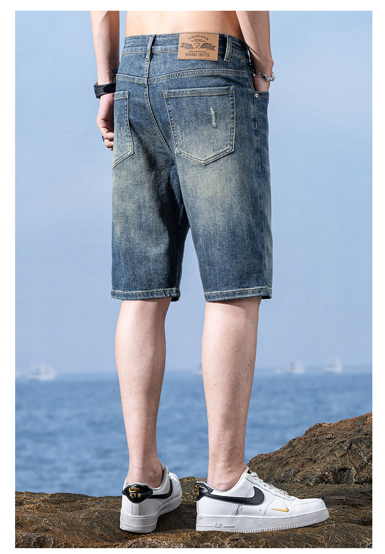 Pierre Cardin Men's Summer Lightweight Loose Denim Shorts Nostalgic Blue Size 30 20