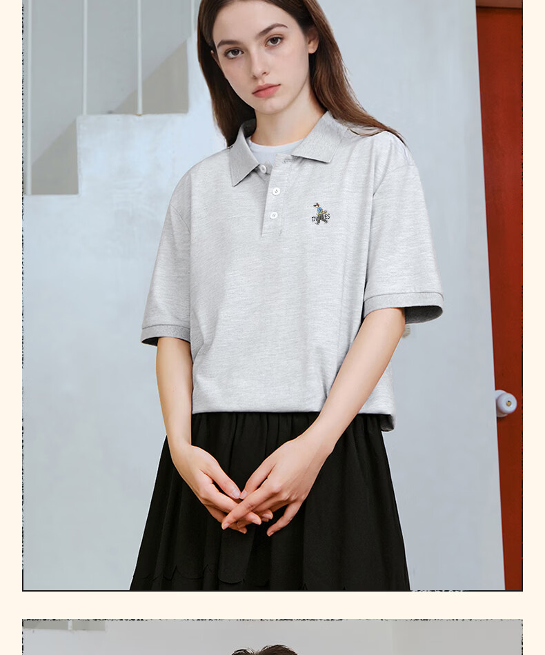 Dickies Mulberry Silk Short Sleeve Polo Shirt Men Summer New Antibacterial Cooling Light Business Collar T-Shirt B Light Gray L 11