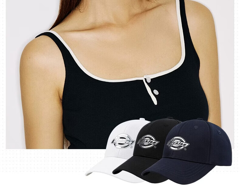 Dickies American Style Hard Top Baseball Cap Unisex Large Head Size Slim Face Deep Brim Four Seasons Sun Protection Duckbill Hat Navy Blue 2