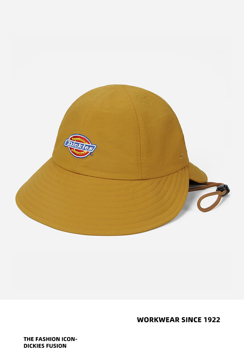 Dickies New Solid Color Double Brim Sunshade Fisherman Hat Unisex Couple Large Brim Breathable Sun Protection Hiking Cap Blue 18