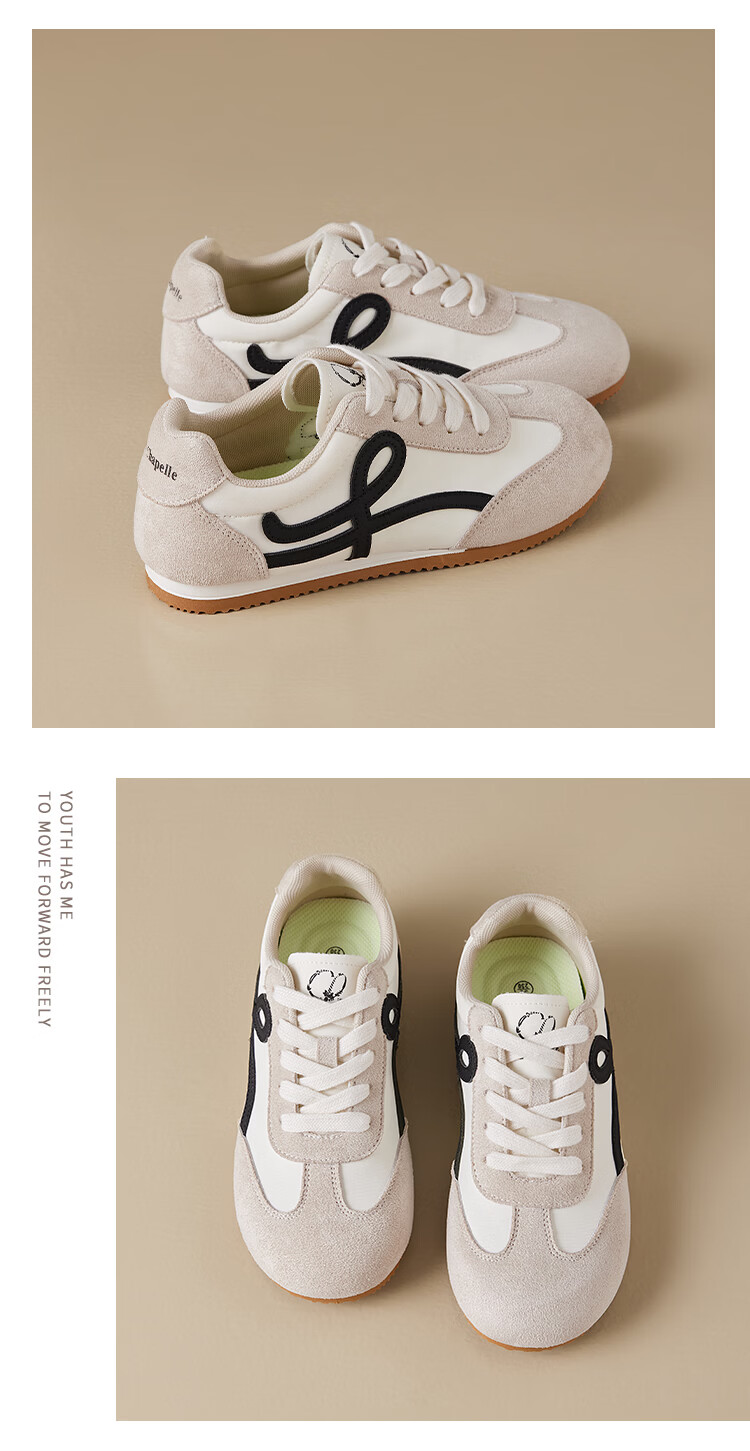 La Chapelle Women's Derby Shoes New Summer Soft Sole Casual Sports Popular Sneakers 0869 Beige Gray Black Size 37 17