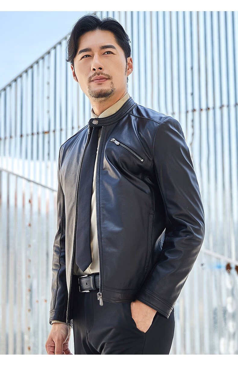 比菲力海宁真皮皮衣男头层牛皮男士机车皮衣秋季休闲皮夹克外套男