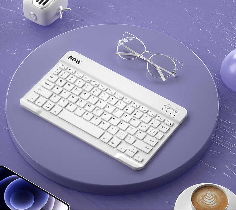 B.O.W Hangshi HB032-Y New Triple Bluetooth Keyboard for Android Apple Huawei Phones Typing Portable iPad Tablet Retro Green 13