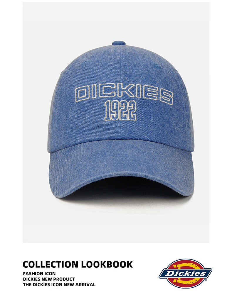 Dickies Vintage Distressed Large Brim Baseball Cap New Unisex Couple Letter Sunshade Duckbill Hat Yellow 9