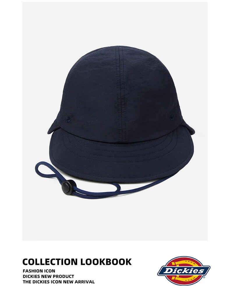 Dickies New Solid Color Double Brim Sunshade Fisherman Hat Unisex Couple Large Brim Breathable Sun Protection Hiking Cap Blue 14