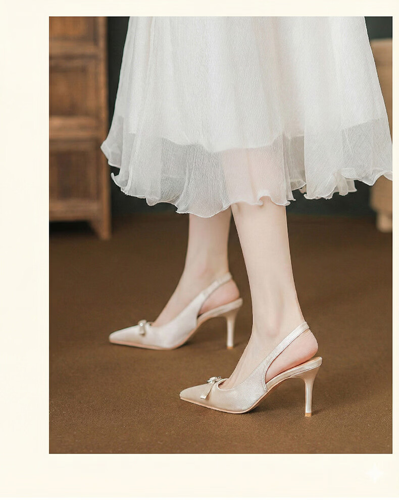 FOOTOPPO Suede High Heels Women Comfortable Non-Slip Black Stiletto Sandals Elegant Pointed Toe High Heels 15