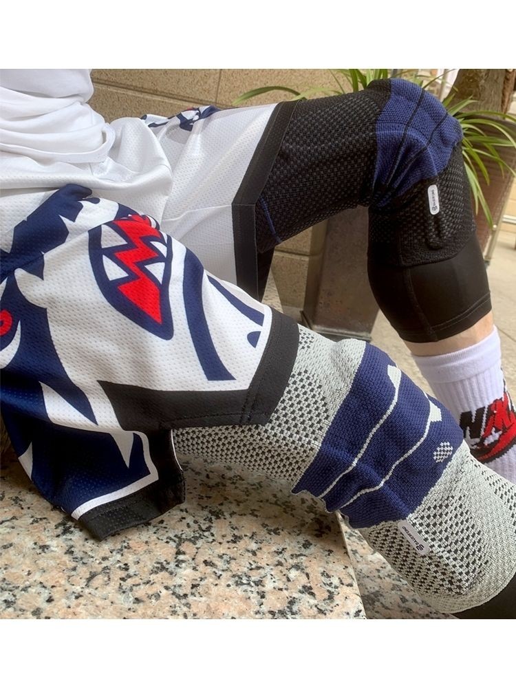 芬护膝第八代篮球护膝nba款半月板防滑款 八代灰蓝色 6码【图片 价格