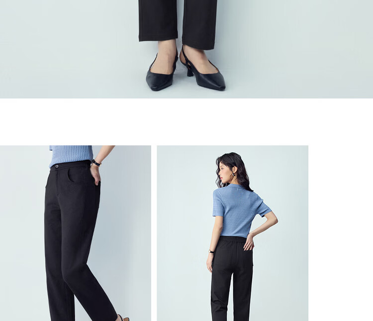 Giordano Women's Pants 2026 Summer Black Technology Cooling Casual Pants Semi-Elastic Waist Knit Sweatpants 13416240 18