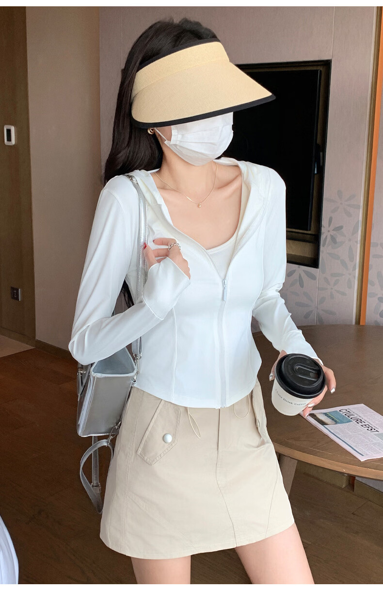 Langsha Women's Ice Silk Sunscreen Jacket Summer Thin Outdoor UV Protection Slim Fit Short Cardigan Coat 13