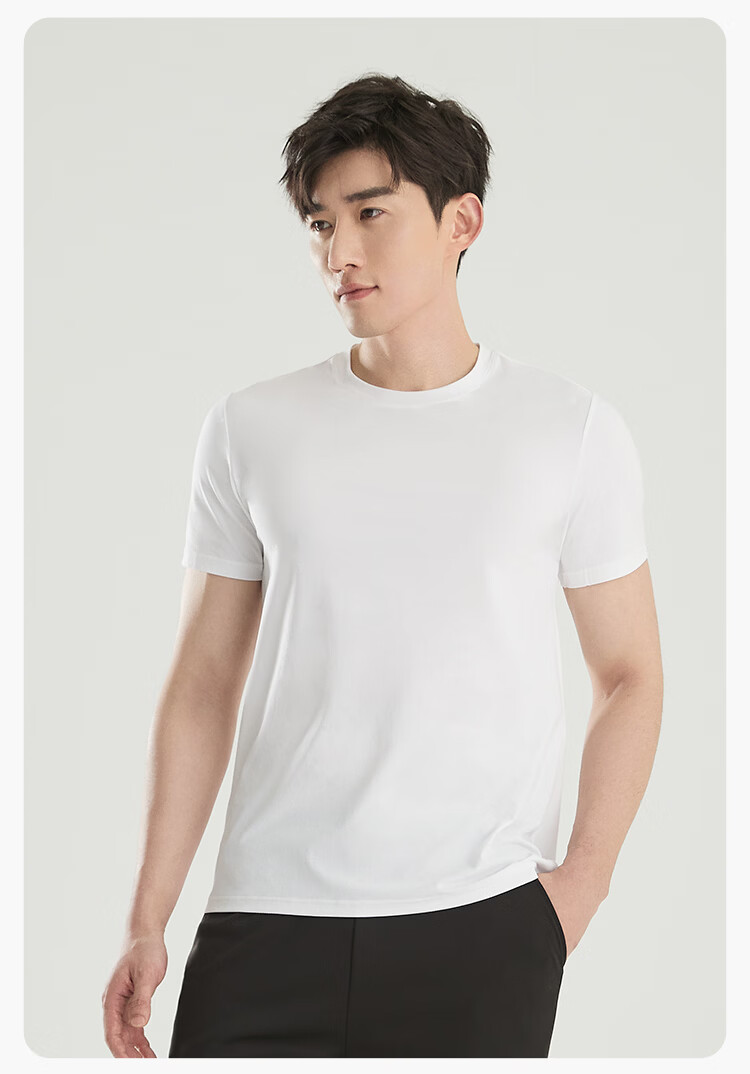 Hodohome Unisex T-Shirt Crew Neck Solid Color Cooling Breathable Lightweight Short Sleeve Top 175 8