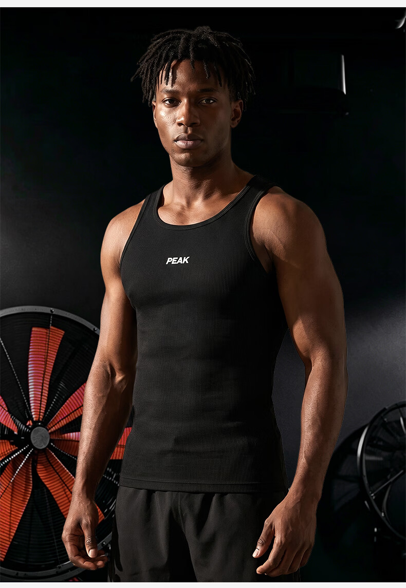 Peak Men's Sports Vest Tight High Elasticity Running Fitness Sweat-Absorbing Breathable Sleeveless Summer Quick-Dry Training Shirt 16