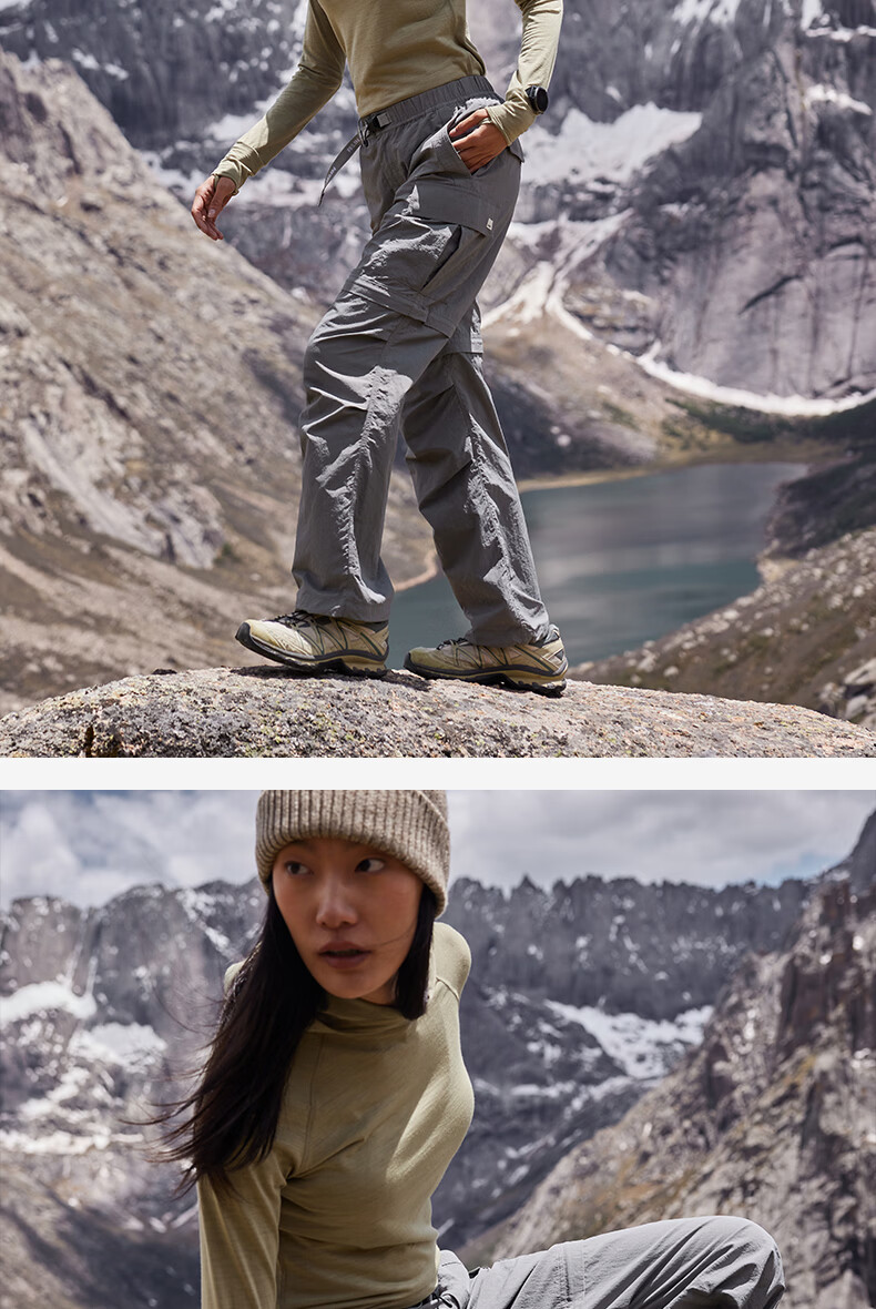BEIN SPACE Summer New Women's Hiking Durable Water-Repellent Detachable Outdoor Long Pants Mountaineering Pants A080 Moon Shadow Gray L 12