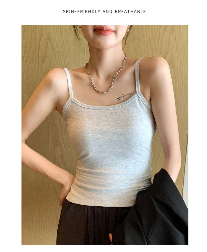 Langsha Snowflake Camisole Vest Women Summer Sexy Inner Wear 2026 New Slim Fit Simple Versatile Basic Top 12