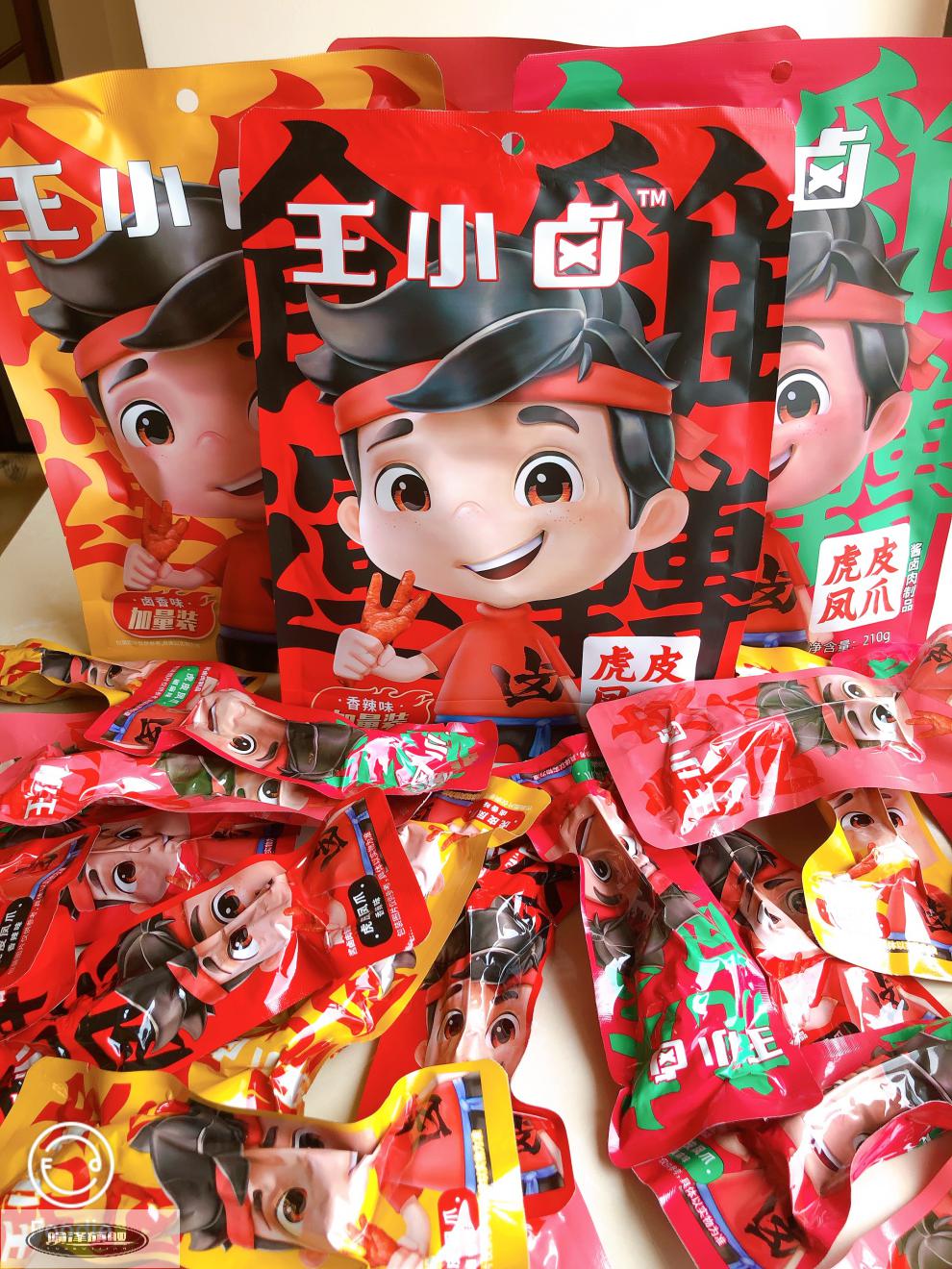 王小卤虎皮凤爪加量装210克6袋卤香味椒麻火锅麻辣