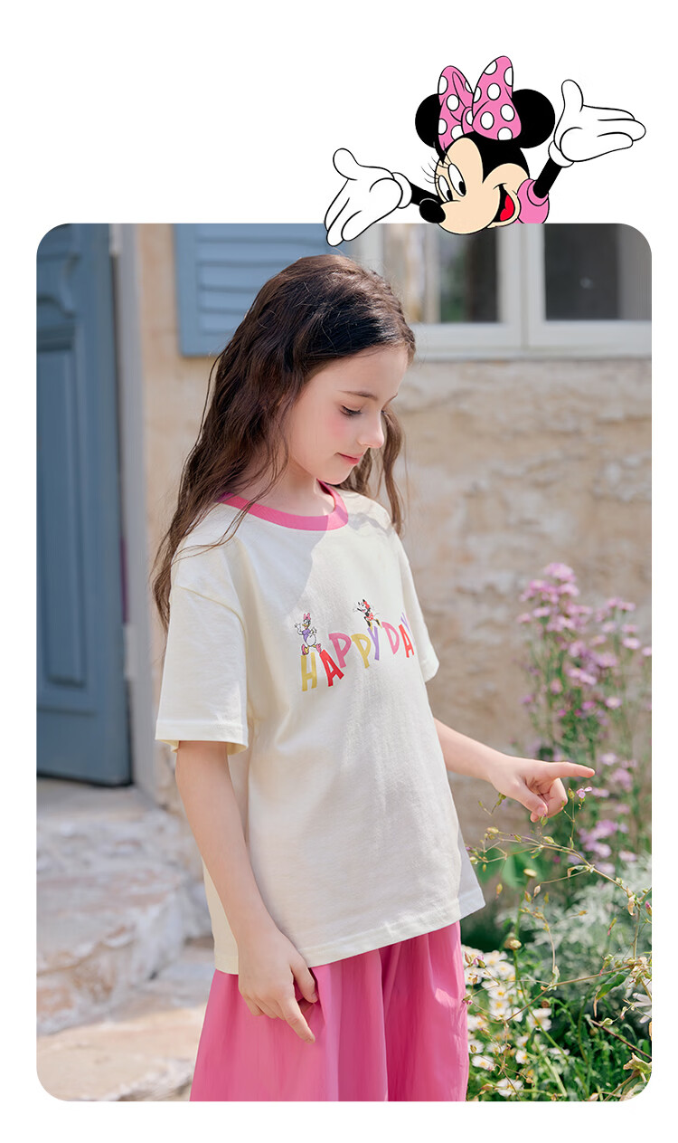 Disney Children's Clothing, Kids' T-Shirt, Summer Lightweight, Girls' Pure Cotton Short Sleeve, 2026 New Style, Big Kids' Half Sleeve, Breathable Top 7